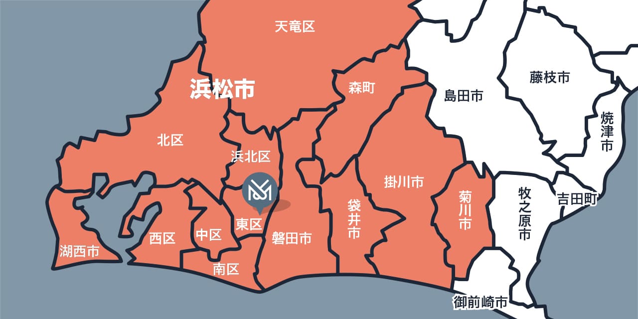 静岡県西部の地図